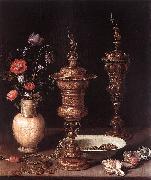 PEETERS, Clara Still-Life with Flowers and Goblets a oil on canvas
